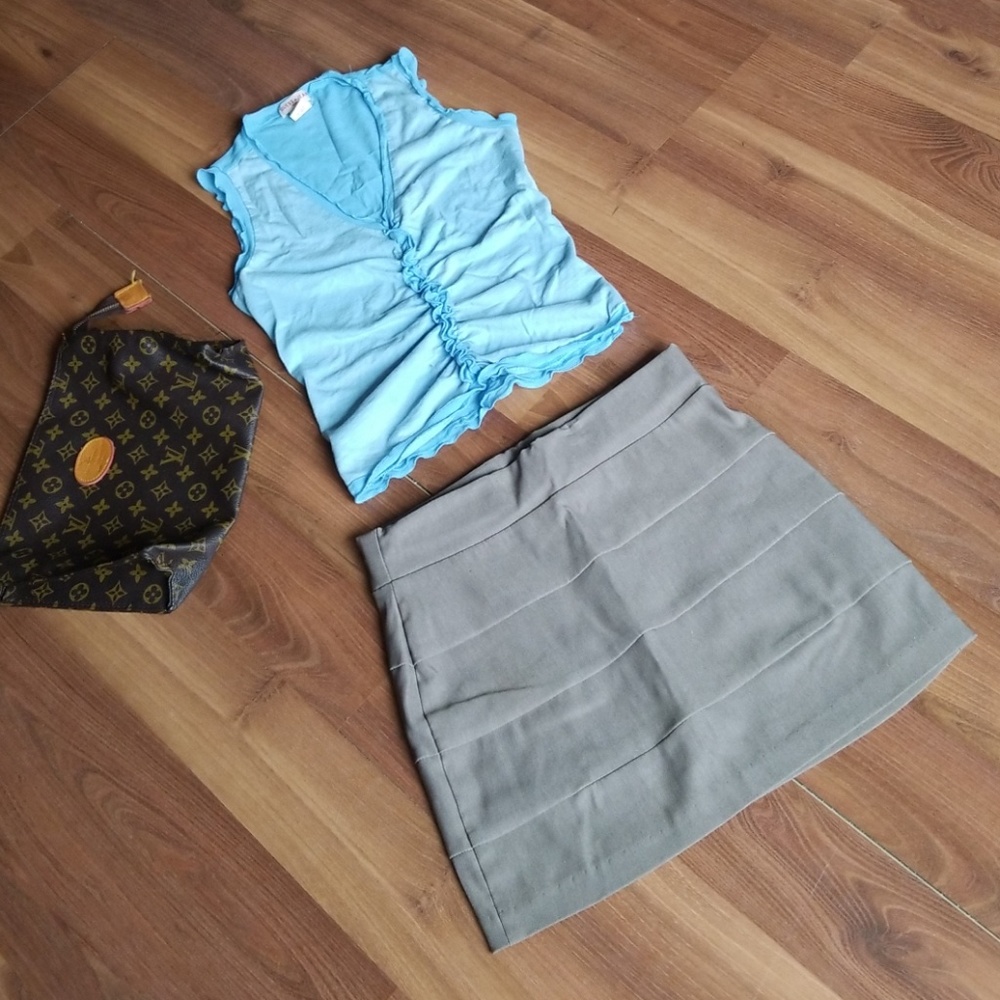 Brown Khaki Mini Skirt